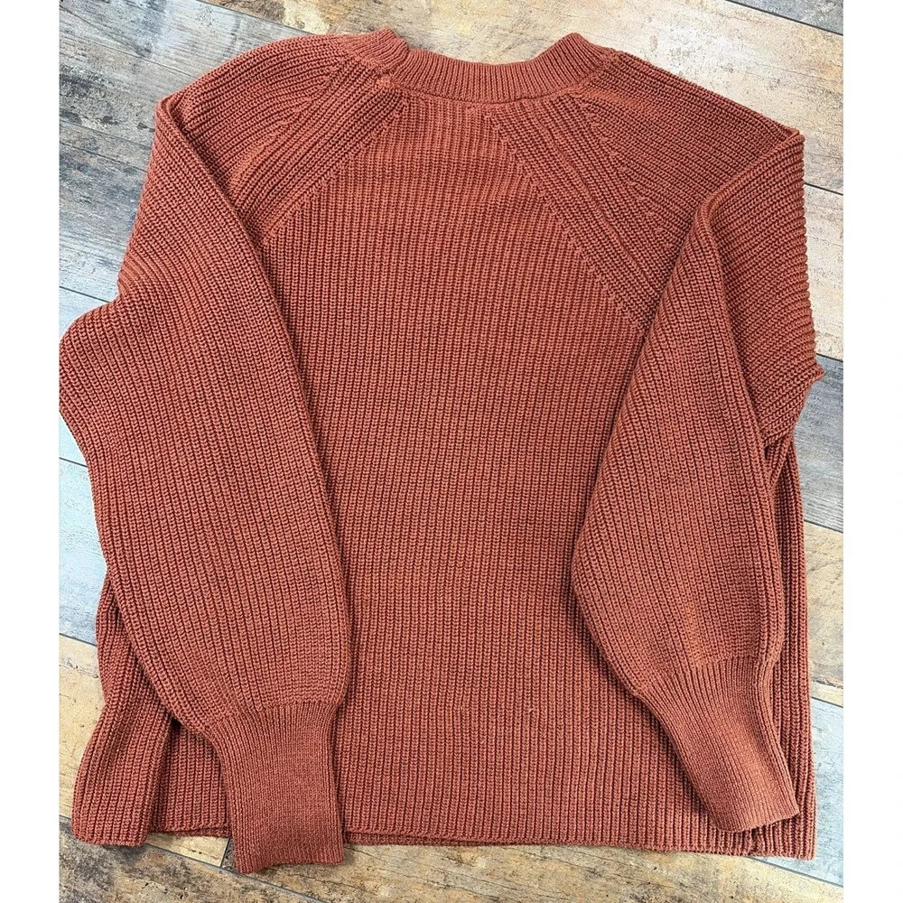 Jessica Simpson Women's Chunky Knit Sweater Rust Orange‎ Long Sleeve Pullover XL